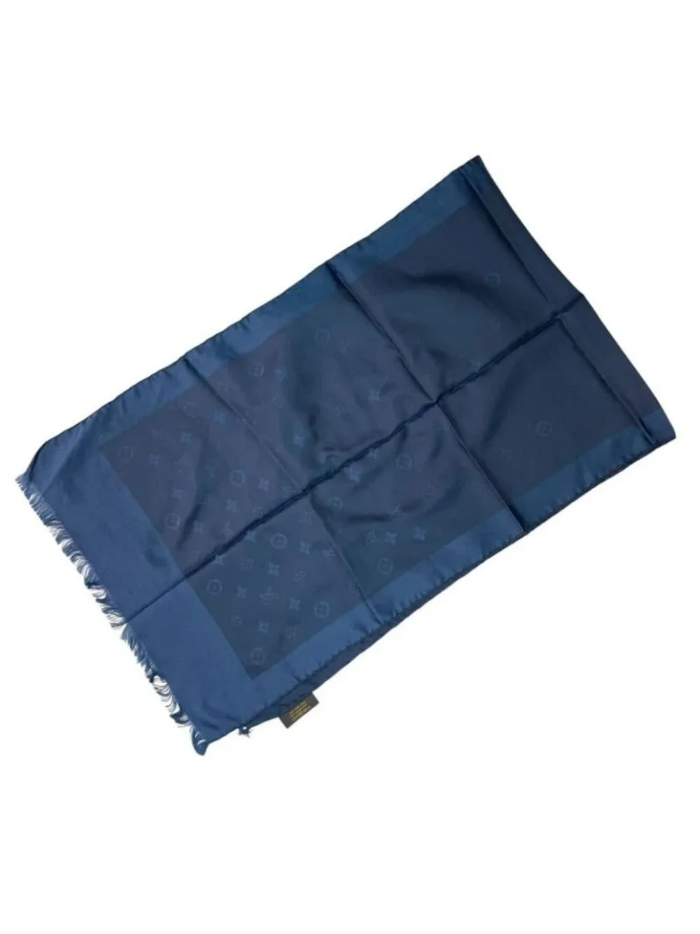 Louis Vuitton Silk Scarf Monogram Navy - Picture 2 of 4